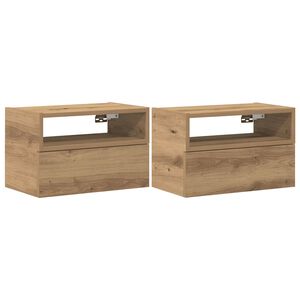 vidaXL Stenska nočna omarica 2 kosa artisan hrast 45x26x28,5 cm