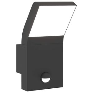 vidaXL Zunanja LED stenska senzorska svetilka črna tlačno lit aluminij