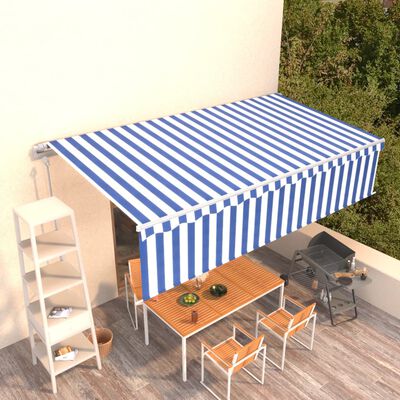 vidaXL Avtomatsko zložljiva tenda s senčilom 6x3 m modra in bela