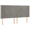 vidaXL LED posteljno vzglavje svetlo sivo 203x16x118/128 cm žamet