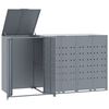 vidaXL Lopa za smetnjak za 3 smetnjake siva 207x79x117 cm jeklo