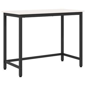 vidaXL miza Bela 100 x 50 x 77 cm Inženirski les in jeklo