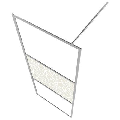vidaXL Pregrada za tuš ESG steklo s kamnitim dizajnom 80x195 cm