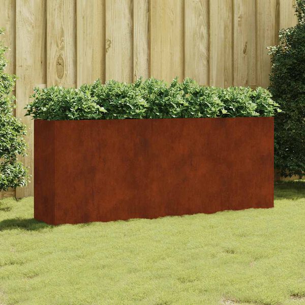 vidaXL Vrtna visoka greda 200x40x80 cm corten jeklo