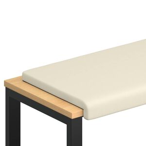 vidaXL Blazina za klop Teksturni žamet Krem Globina 35 cm