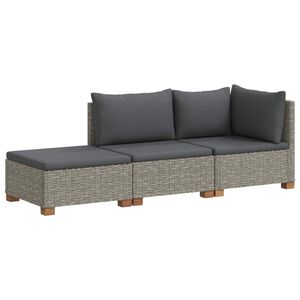 vidaXL 3 kos Ratan lounge set s blazinami GENDT Naravni rattan