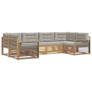 vidaXL Zunanja garnitura za sedenje 6 pcs Bela in svetlo siva