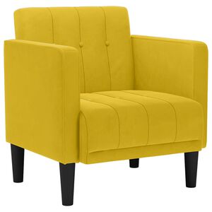 vidaXL Kavč z nasloni za roke rumen 53 cm žamet