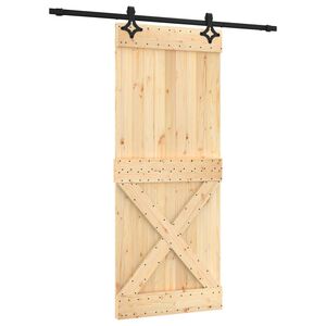 vidaXL Drsna vrata 85 x 210 cm Masiven borov les (neobdelan)