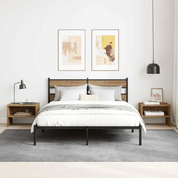 vidaXL Nočna omarica artisan hrast 40 x 40 x 30 cm Konstruiran les