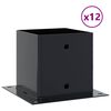 vidaXL Podstavki za stebre Kvadratni 12 kosov Antracit 141x141 mm