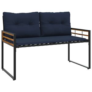vidaXL Lesena ležajna klop 114 x 55 x 77 cm Mornarsko modra Pravokotna