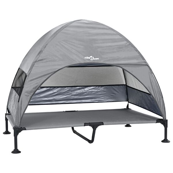 vidaXL Dvignjena pasja postelja Svetlo siva 127 x 81 x 108 cm