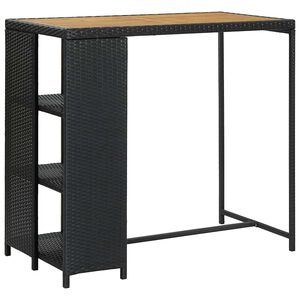 vidaXL Barska miza s stojalom za shranjevanje črna 120x60x110 cm