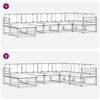 vidaXL Zunanja garnitura za sedenje z blazino 7 pcs Naravna in smetana