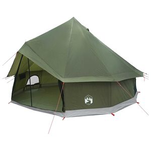 vidaXL Tipi &scaron;otor Olivno zelena 300 x 300 x 200 cm Poliester in jeklo