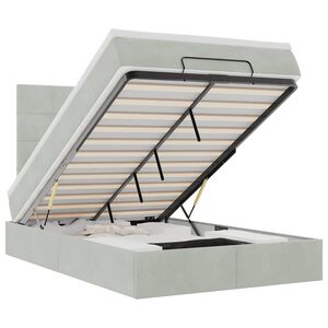 vidaXL Otomanski posteljni okvir z vzmetnicami siv 120x200cm žamet