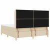 vidaXL Postelja z žimnico Box Spring krema 180 x 200 cm blago