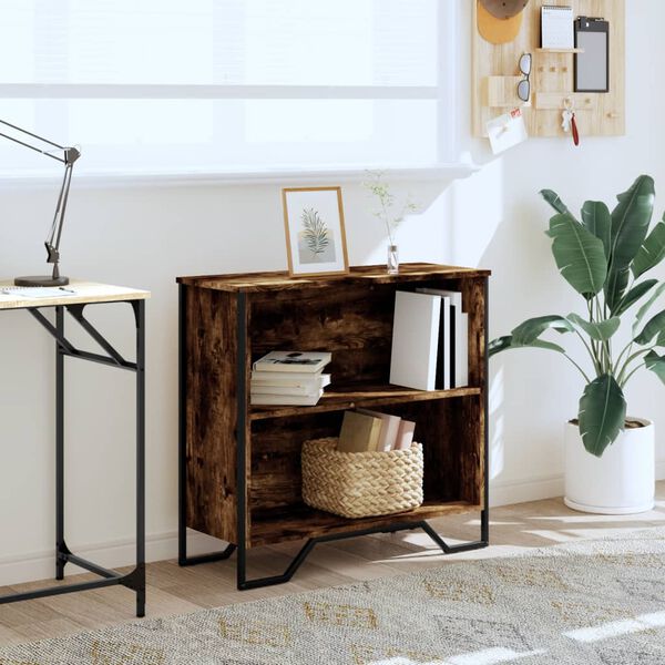 vidaXL Knjižna omara dimljeni hrast 80x31x74,5 cm inženirski les