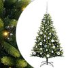 vidaXL Umjetna zložljiva božićna jelka 150 LED Zelena 120 cm PVC in PE