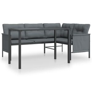 vidaXL Vrtna jedilna garnitura 2-delna antracitno jeklo