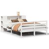 vidaXL Posteljni okvir brez vzmetnice bela 135x190 cm trdna borovina