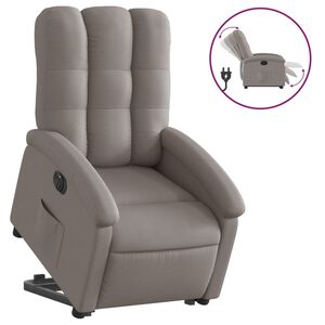 vidaXL Električni naslanjač s funkcijo vstajanja taupe blago