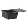 vidaXL Enojno pomivalno korito Granit 67 x 46 x 19 cm Grafitno siva