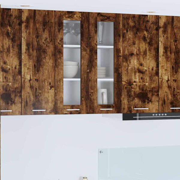 vidaXL Viseča omarica Dimljeni oreh 60 x 31 x 80 cm Konstruiran les