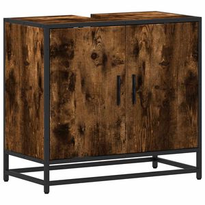 vidaXL Kopalni&scaron;ka omarica dimljen hrast 65x33x60 cm inženirski les