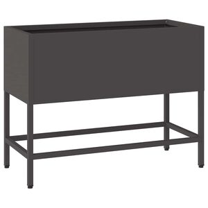 vidaXL Povi&scaron;ano vrtnarsko korito Črna 60 x 26 x 45 cm Jeklo