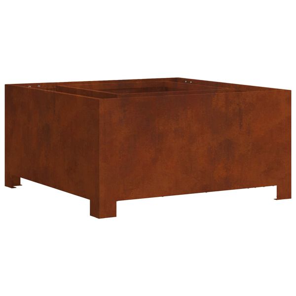 vidaXL Ogenj Rjava 80 x 80 x 40 cm Vremensko odporno jeklo