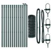 vidaXL Ograja s stebrom Zelena 0,6 x 25 m Jeklo in PVC