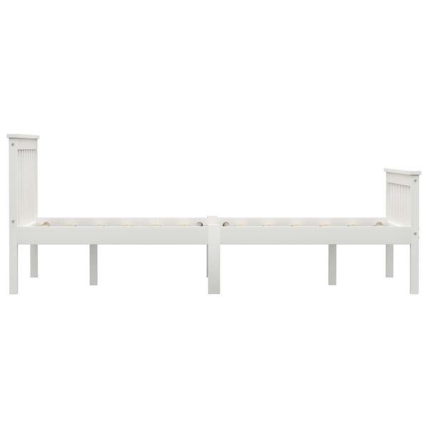 vidaXL Posteljni okvir bel iz trdne borovine 120x200 cm