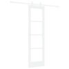 vidaXL Drsna vrata Bela 61 x 198,5 cm Trden borov les in steklo