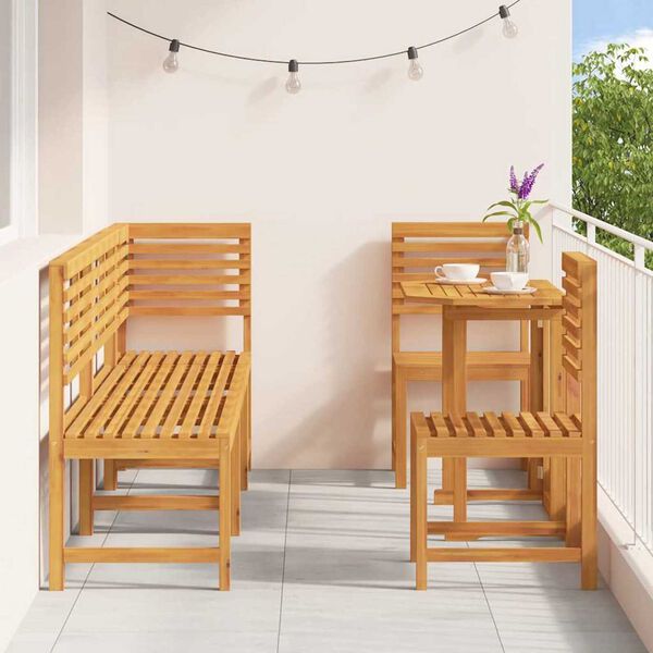 vidaXL Vrtnik Bistro Set 6 pcs Rjava Trden akacijev les