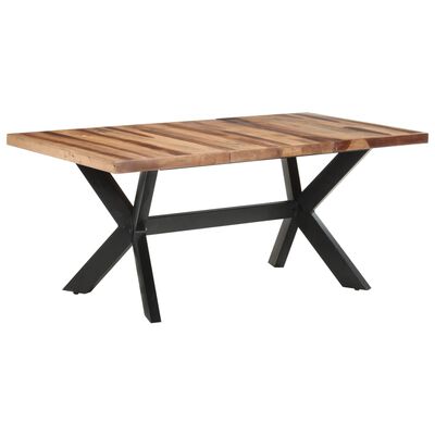vidaXL Jedilna miza 180x90x75 cm trden les z medenim zaključkom