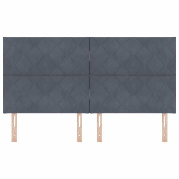 vidaXL Vzglavje z vzglavjem Temno siva 180 cm Žamet