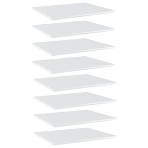 vidaXL Dodatne police za omaro 8 kosov visok sijaj bele 60x50x1,5 cm