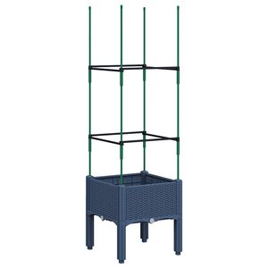 vidaXL Cvetlično korito z oporno mrežo modro sivo 40x40x142,5 cm PP