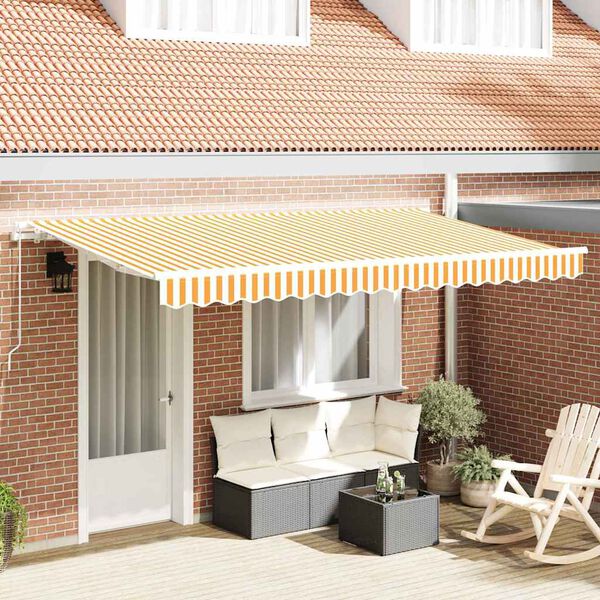 vidaXL Retraktilna tenda Rumena 350 x 200 cm blago