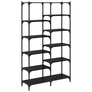 vidaXL Knjižna polica Črni hrast 100 x 32 x 170 cm Konstruiran les