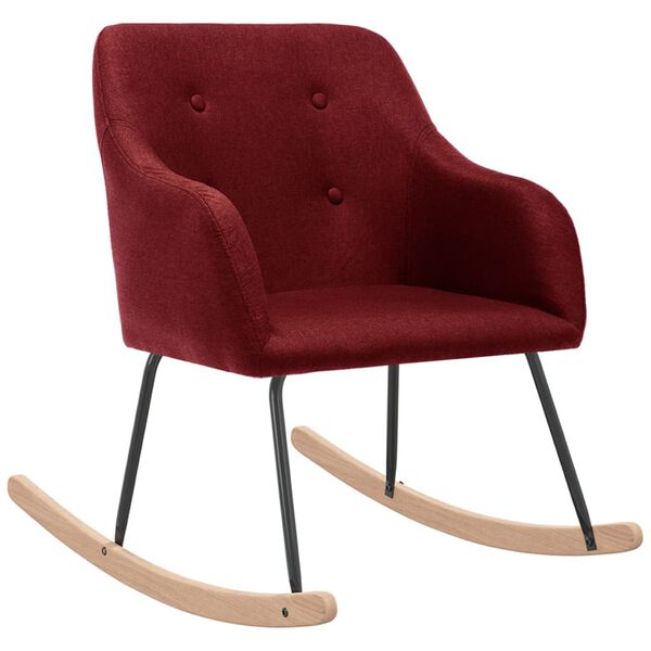 vidaXL Gugalni stol vinsko rdeče blago