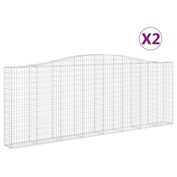 vidaXL Obokane gabion ko&scaron;are 2 kosa 400x30x140/160 cm pocinkano železo