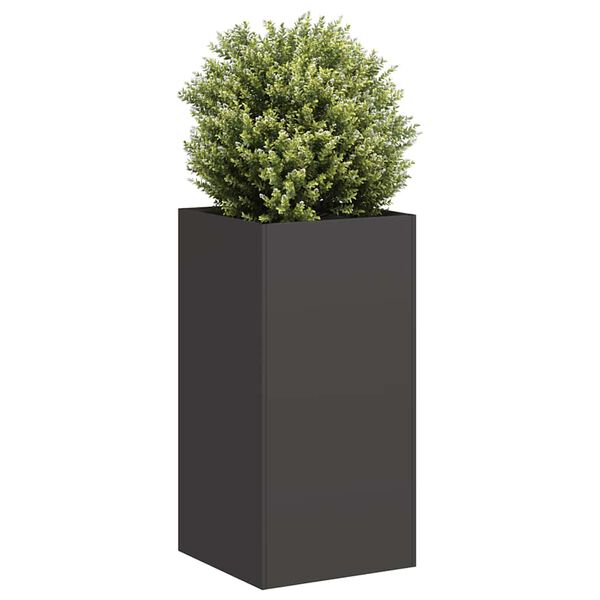 vidaXL Planter Black 40x40x80 cm Hladno valjano jeklo