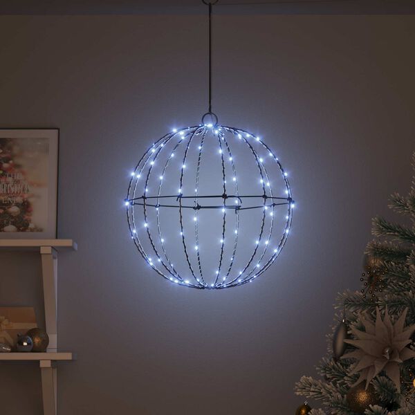 vidaXL Žogica med 120 LED Hladno bela 40,5 x 40,5 x 42 cm Kovina