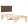 vidaXL Posteljni okvir z oblazinjenim vzglavjem Taupe 80 x 200 cm