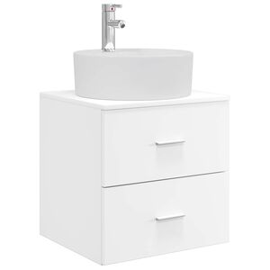 vidaXL Umivalnik s pritrditev na steno Bela 49,5 x 44,5 x 65 cm