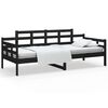 vidaXL Dnevna postelja črna trdna borovina 80x200 cm
