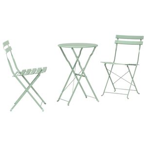 vidaXL Zložljiv bistro set 3 kos Morsko zelena Jeklo